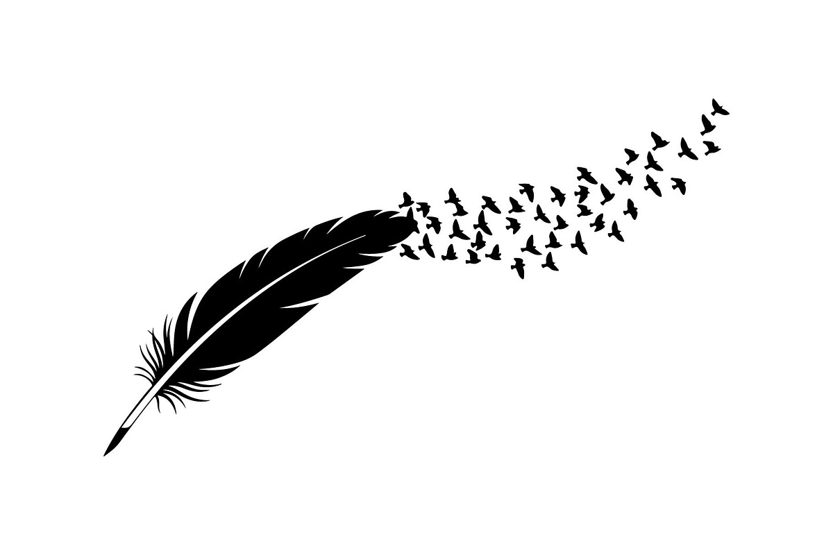 Boho Feather Silhouette Vector, an Object Graphic by jahid234 (Photo 48 of 51)