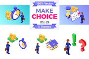 Businessman Faced with Choice, a Finance Illustration by TAlex (Thumbnail 1 of 6)