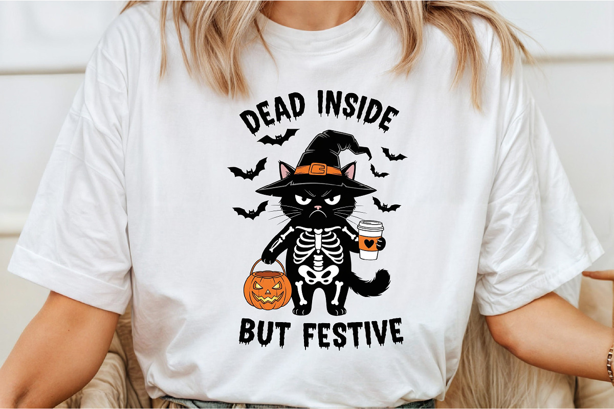 Sarcastic Halloween Cat Dead Inside, an Illustration by DreamCafeArt (Photo 2 of 7)