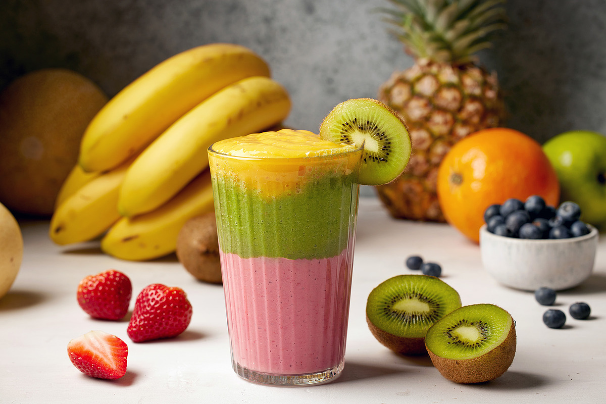 Fresh Layered Smoothie and Fruits, a Food & Drink Photo by zeStudioPhoto (Photo 1 of 2)