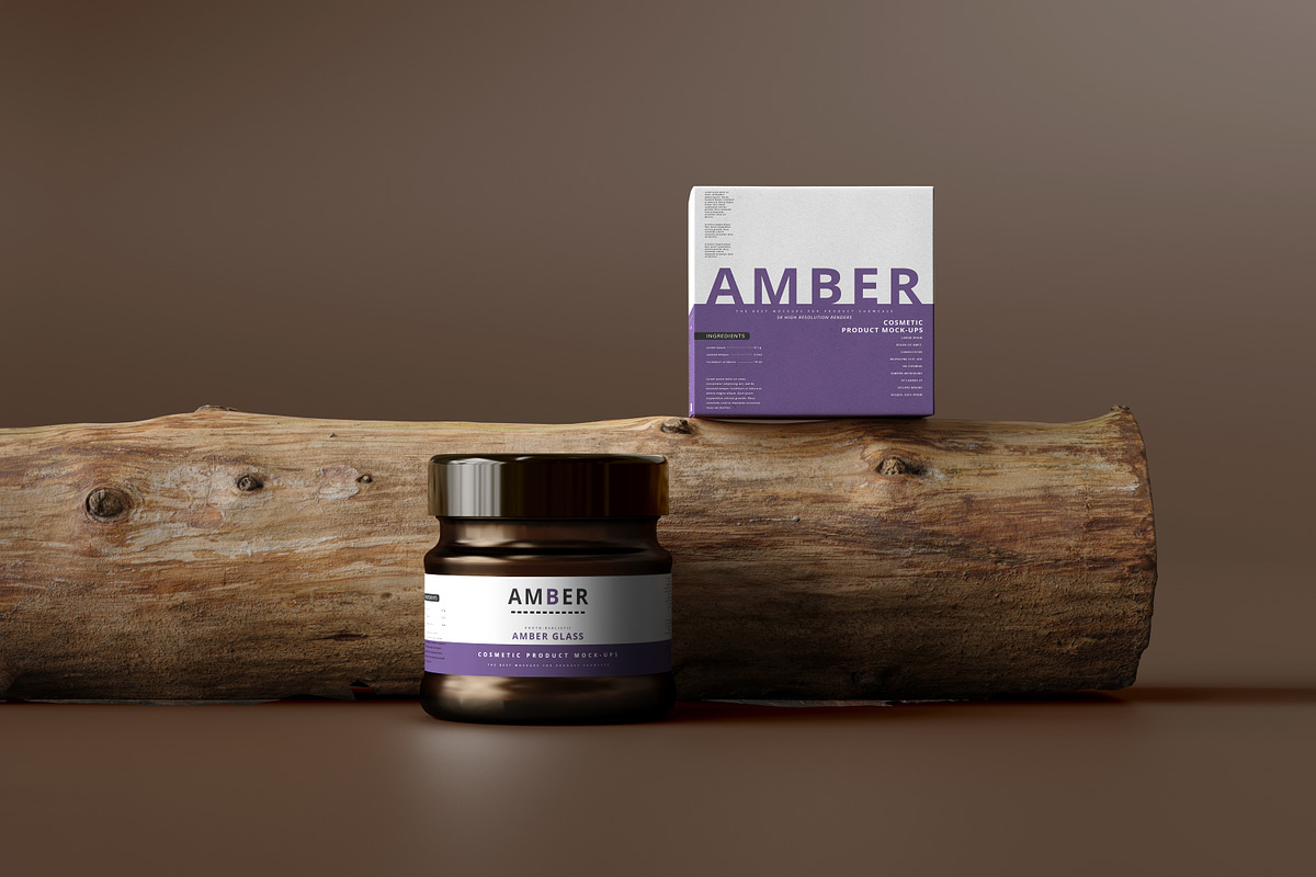 7 in 1 Amber Glass Cosmetic Bundle, a Cups & Container Mockup by pmvch (Photo 35 of 106)