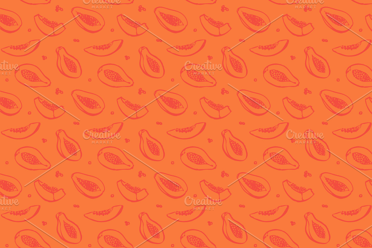Hand Drawn Fruit Pattern Bundle, a Pattern Graphic by Walter Luckett Designs (Photo 3 of 10)