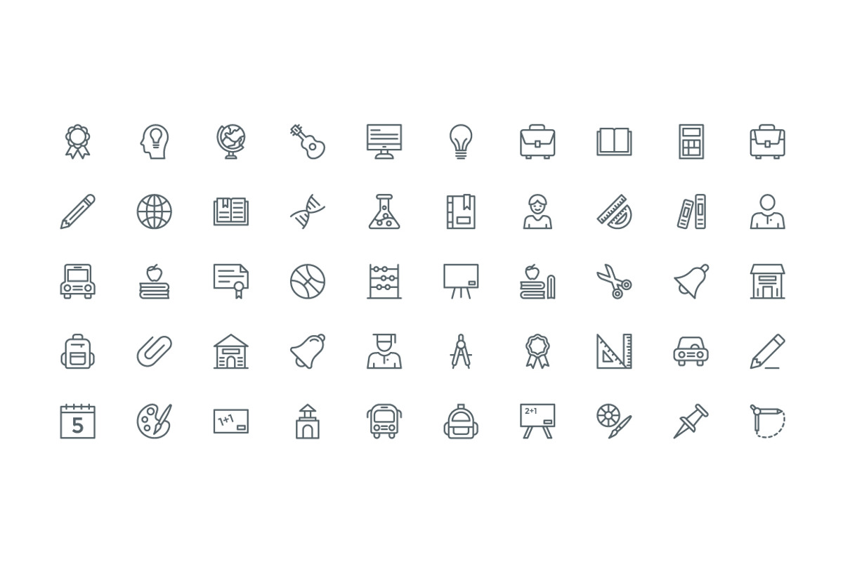 240 Education and School Line Icons, an Outline Icon by Vectors Market (Photo 4 of 4)