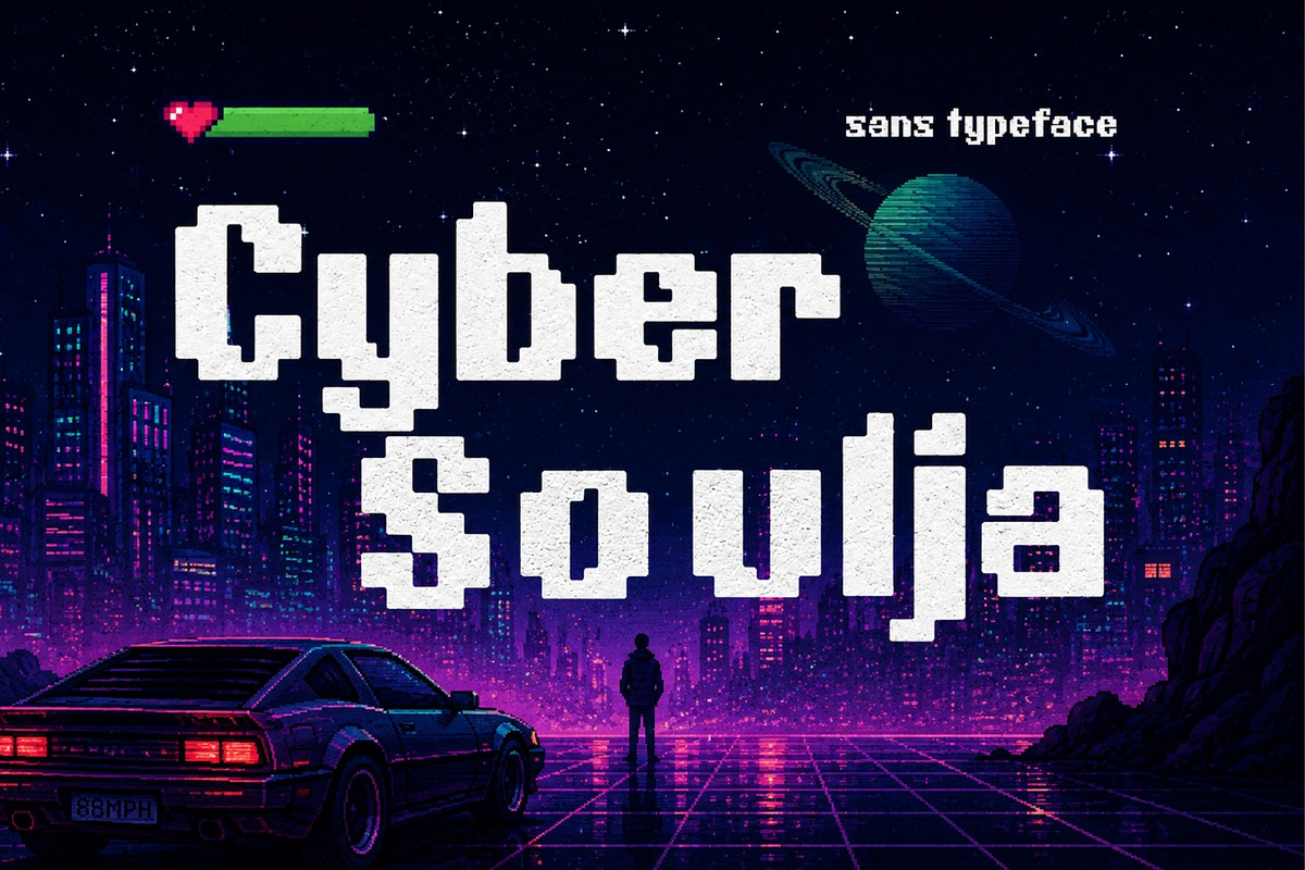 Cyber Soulja, a Sans Serif Font by HipFonts (Photo 1 of 10)