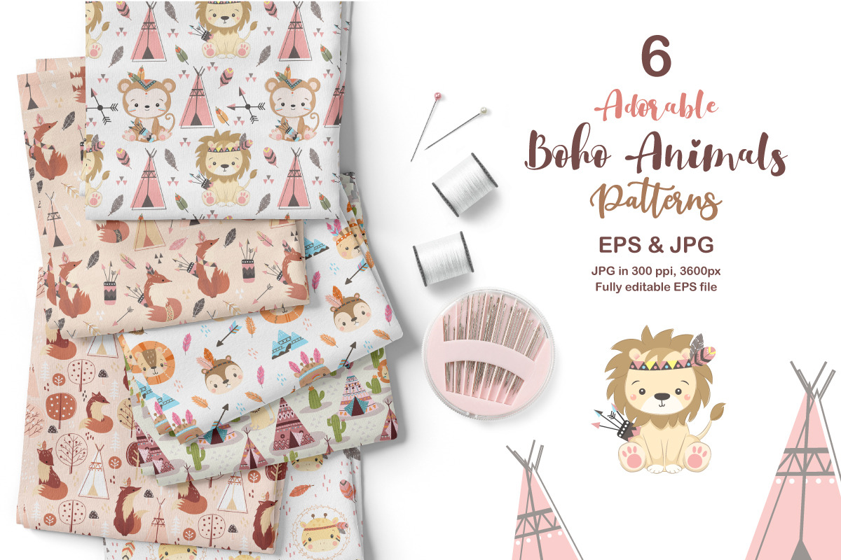 Cute Tribal Seamless Patterns Set, a Pattern Graphic by DrawStudio1988 (Photo 4 of 9)