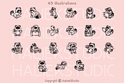 Tanuki SVG Illustrations, an Animal Illustration by HalieKStudio (Thumbnail 3 of 9)