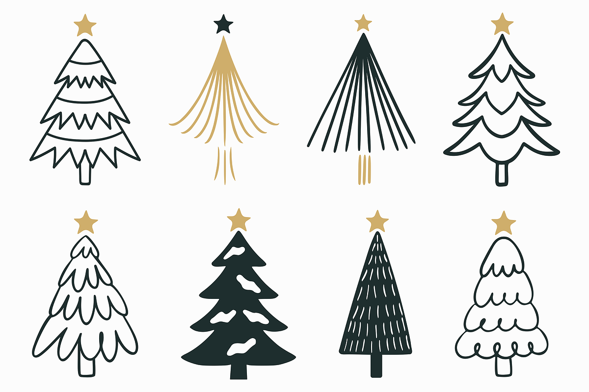 Whimsical Christmas Tree Doodle, a Seasonal Illustration by Kusumaillustration (Photo 9 of 14)