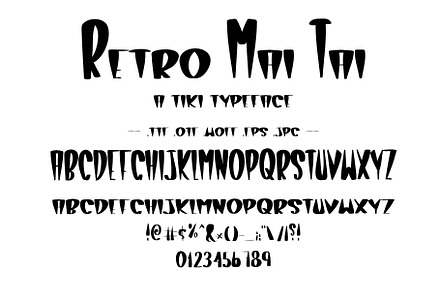 Tiki Font Retro Mai Tai Hawaiian