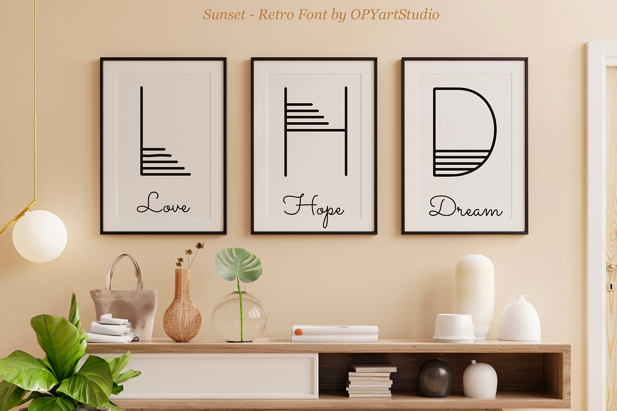 Sunset - Retro Decorative Font, a Font by OPY ArtStudio (Photo 4 of 5)