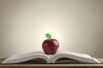 book with a red Apple, a School & Education Photo by Mamuka Gotsiridze