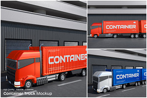 Container Truck Mockup, a Cups & Container Mockup by Unerispace