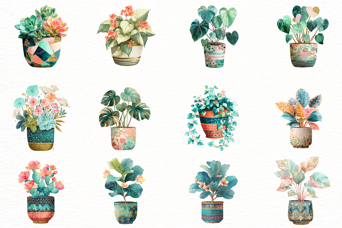 Spring Houseplants Clipart, an Illustration by Designworld (Photo 3 of 5)
