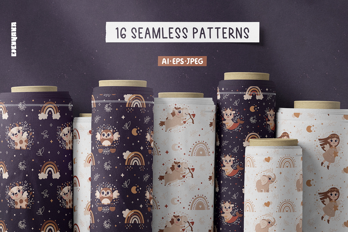 Baby Zodiac Signs, Clipart, Patterns, an Animal Illustration by Ejevyaka (Photo 7 of 12)