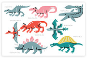 38 Dinosaur Elements x3 Styles, a Graphic by monkik (Thumbnail 4 of 22)