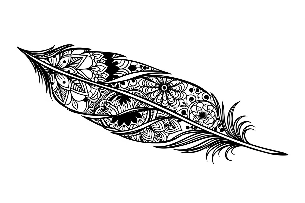 Ornamental Feather SVG Bundle, an Illustration by yasushie (Photo 10 of 31)