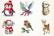 Christmas Animals Clipart, an Illustration by DreamCafeArt (Thumbnail 2 of 8)