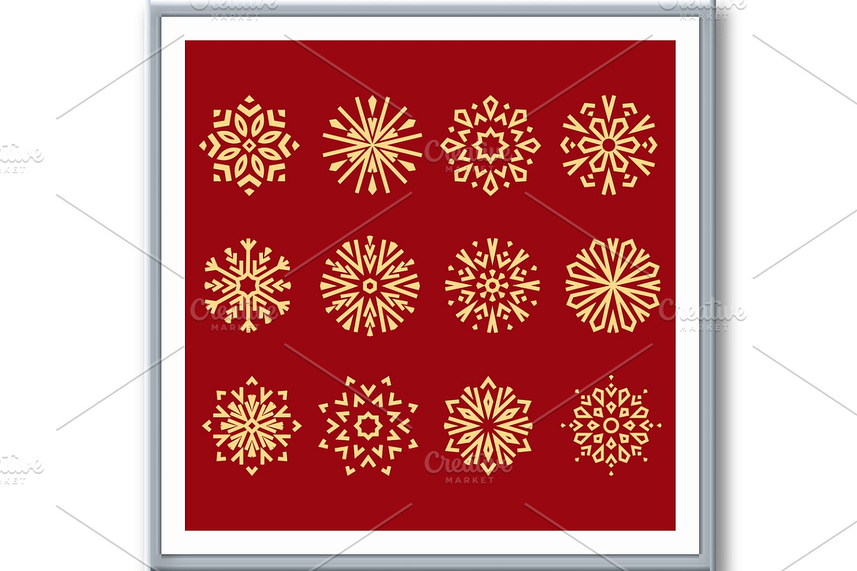 Snowflakes icon collection. Graphic, an Object Illustration by RODINA (Photo 3 of 3)