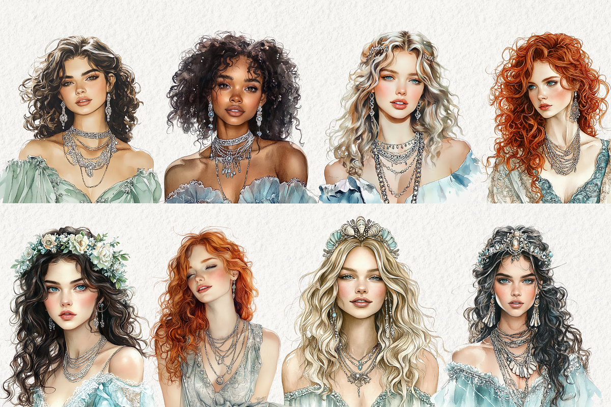 Siren’s Ocean Song Clipart, an Illustration by NadiaTheronArt (Photo 3 of 4)