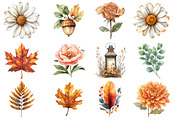 Fall Autumn Floral Clipart, an Illustration by SinaCreation (Thumbnail 3 of 5)