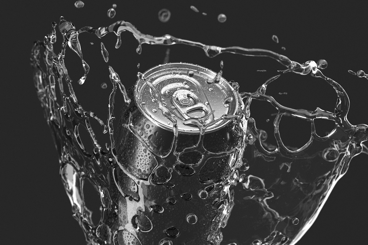 Black 330ml Can With Splash 3D Model, an Object 3D Model by rebrandy (Photo 4 of 7)