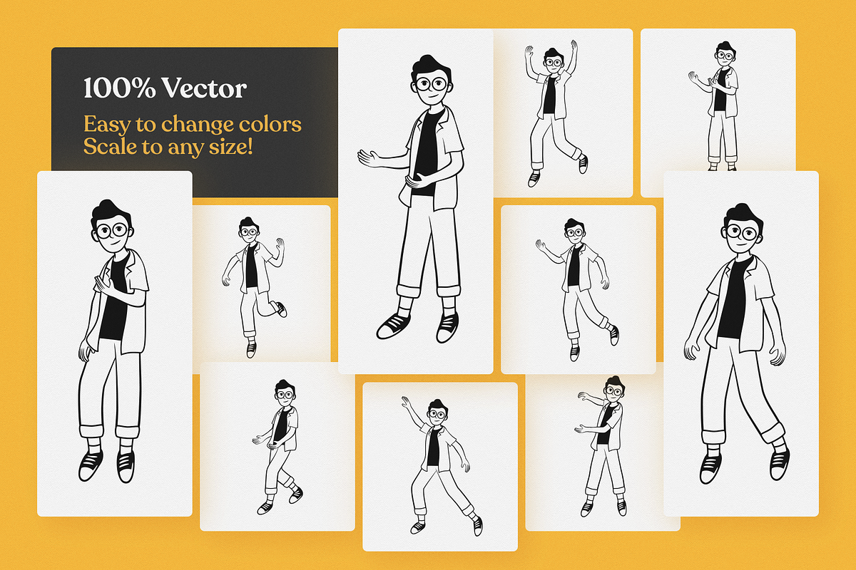 Character Set V04 Aliv, an Illustration by Weirdsgn Store (Photo 2 of 5)