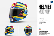 Helmet Mockup - 4 views, a Merchandise Mockup by Illusiongraphic (Thumbnail 1 of 18)