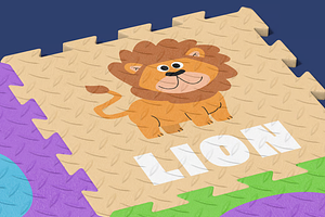 Puzzle Mat Mockup 2 Views, a Household Mockup by graphicsauce