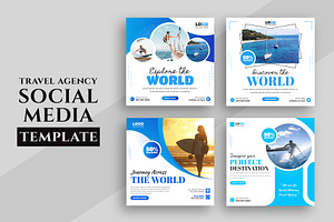 Travel Agency Social Media Post, a Social Media Template by nandinigraphics