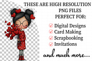 Quirky Valentine Girl Clipart, an Illustration by Daily.Designs (Thumbnail 2 of 5)