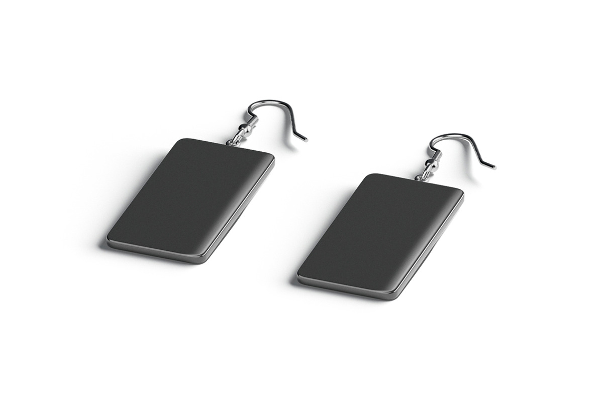 Black Rectangle Earrings 3D Model, an Object 3D Model by rebrandy (Photo 5 of 9)