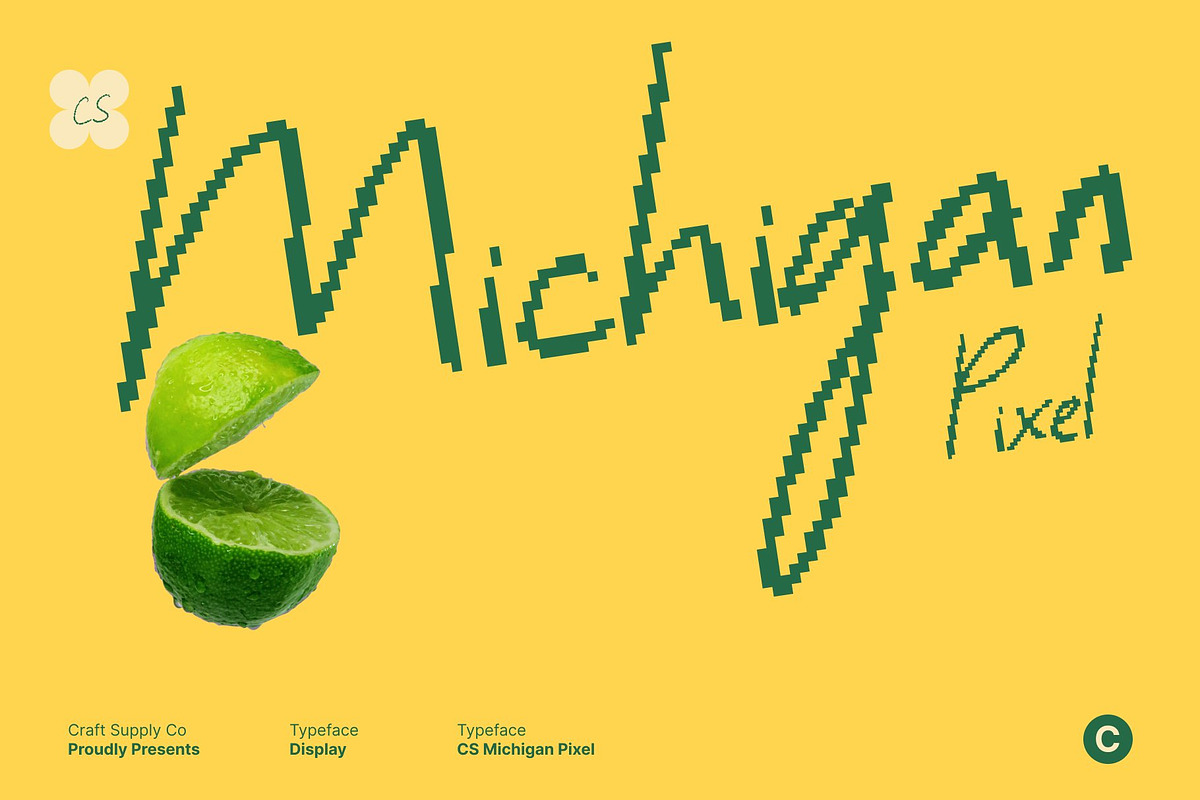 CS Michigan Pixel, a Handwritten Font by Craft Supply Co. (Photo 1 of 8)