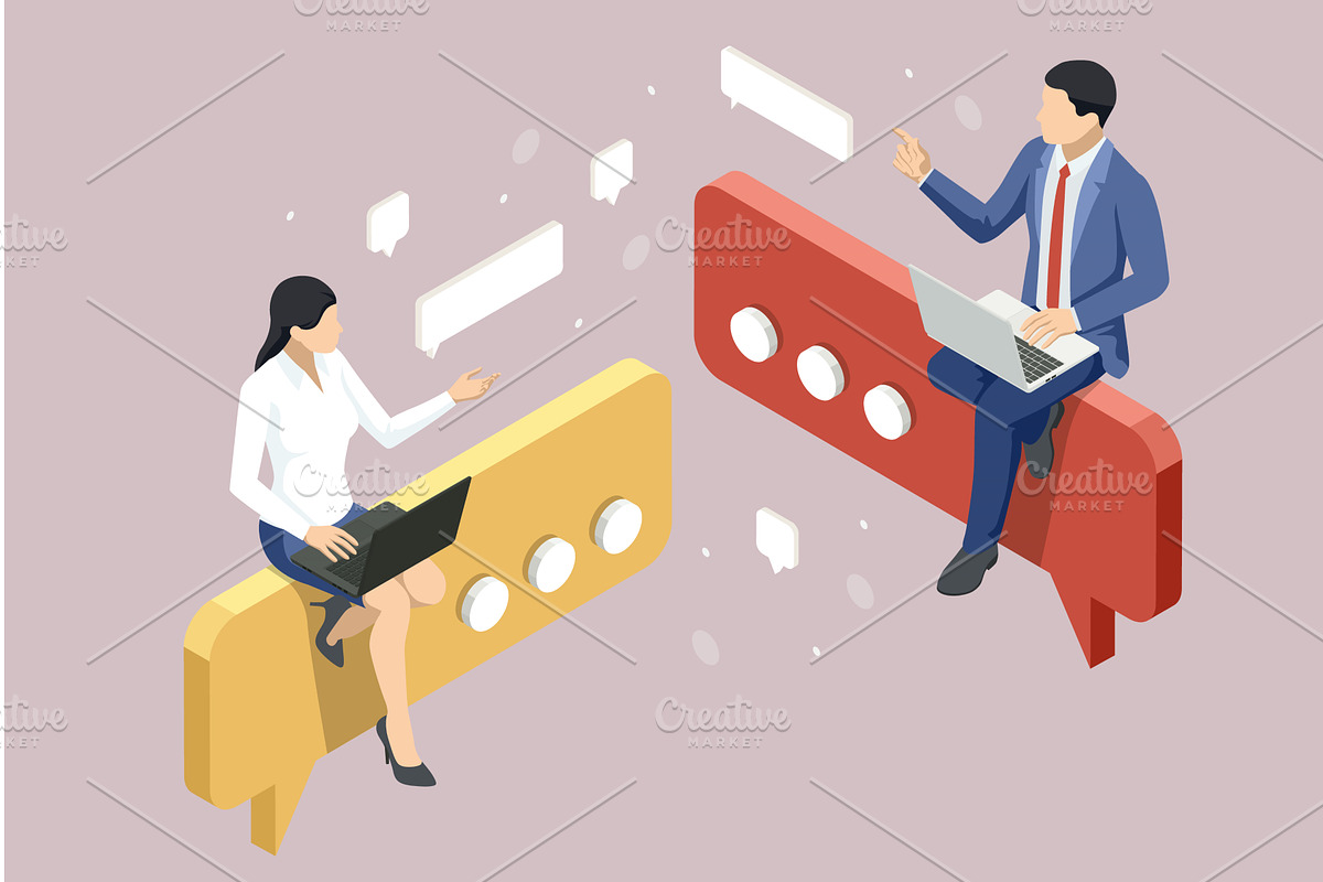 Isometric man and woman experts, a Person Illustration by Golden Sikorka