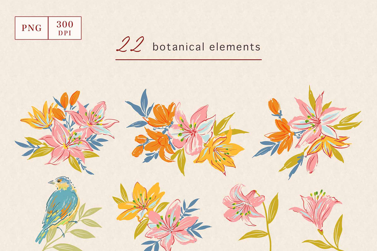 Wild Lily Garden Botanical Set, a Pattern Graphic by Sawango Designs (Photo 3 of 9)