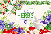 Culinary Herbs. Watercolor Set, a Food Illustration by Tata Pilip (Thumbnail 1 of 14)