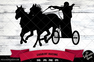 Chariot Racing Silhouette Vector