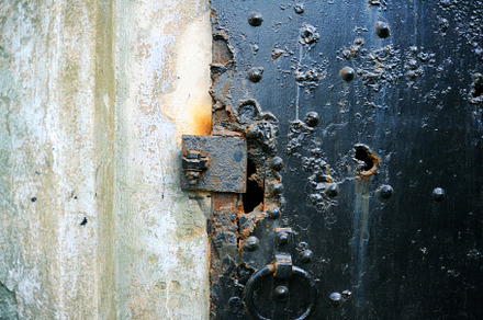 Rusty & corroded metal door