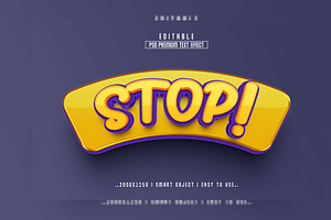 Stop 3D Editable Text Effect Style