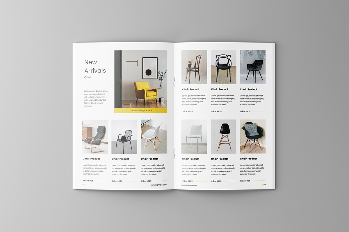 Furniture Product Catalog Template.