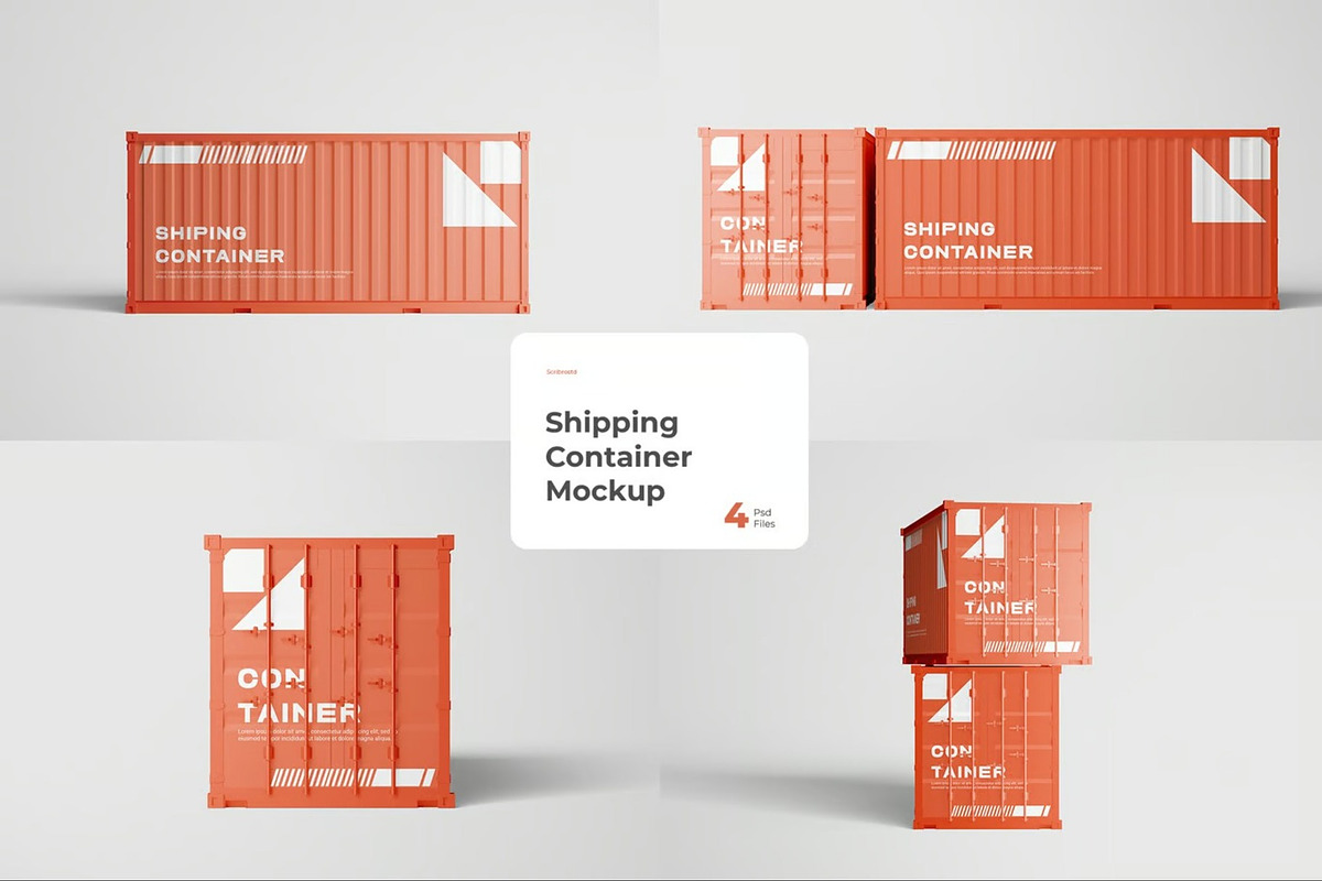 Shipping Container Mockup, a Cups & Container Mockup by Se٧enStudio (Photo 1 of 5)