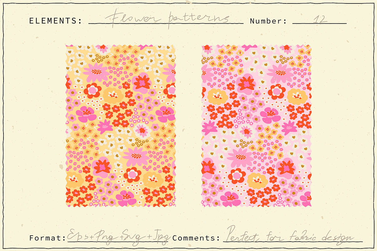 Retro Flowers Collection, a Pattern Graphic by NKTN (Photo 6 of 15)