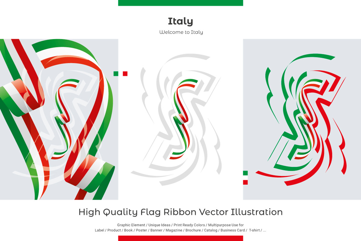 Italy flag ribbon vector, a Templates & Theme by Simbos (Photo 1 of 9)