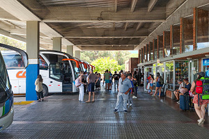 Bus station outdoors, piriapolis city, uruguay, a Transportation Photo by DanFLCreativo