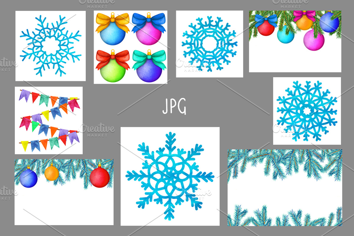 Watercolor Christmas collection, a Decorative Illustration by Color_Brush (Photo 3 of 8)