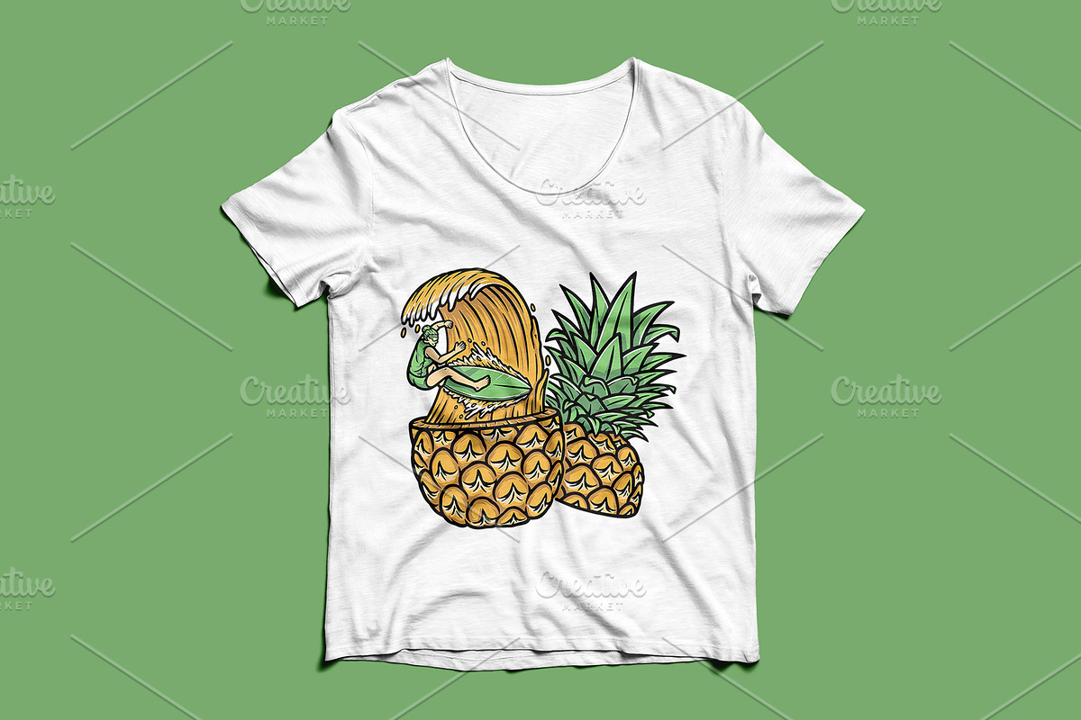 Surfing in pineapple illustration, a Person Illustration by gunaonedesign (Photo 5 of 5)