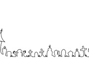 Spooky Halloween Cemetery Border, a Seasonal Illustration by Valenty (Thumbnail 2 of 3)