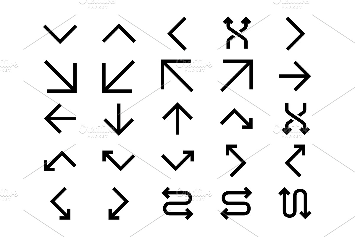 100 Arrow Glyph icon Set, an Outline Icon by shahsoft (Photo 5 of 8)