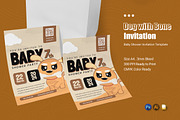 Dog with Bone Baby Shower Invitation, an Invitation Template by Esensifiksi.studio (Thumbnail 1 of 2)