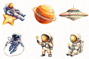 Space Watercolor Clipart, an Illustration by OK Design (Thumbnail 3 of 5)