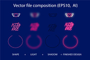Happy Valentines Day neon pack, an Illustration by GapArt (Thumbnail 5 of 7)