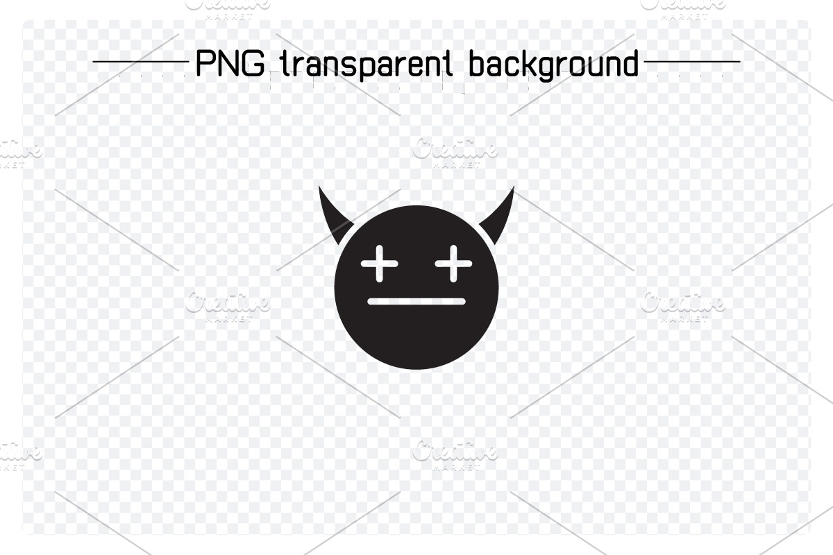 Moody and Cute Devil Emoji Set, a Solid Icon by Designfour (Photo 2 of 7)